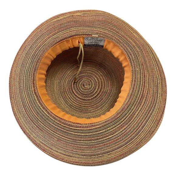 Sun N’ Sand Woven Straw Hat – Multicolor Stripe with Beaded Chain & Starfish - Picture 4 of 5